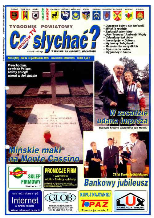Okładka gazety Co słychać? - nr 43 (109) 1999